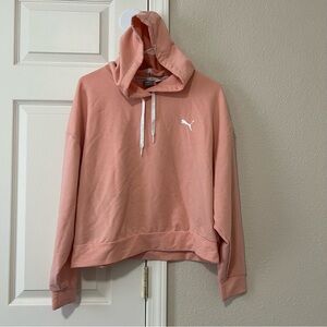 Puma Cropped Pink Hoodie - L